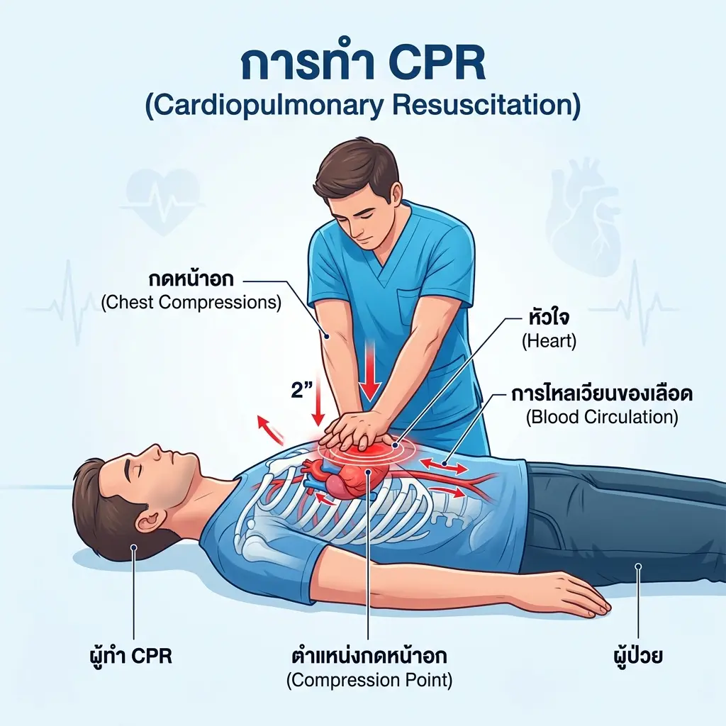 วิธีทำ CPR ปั๊มหัวใจเบื้องต้น (Hands-Only) ช่วยชีวิตคนหมดสติอย่างถูกวิธี